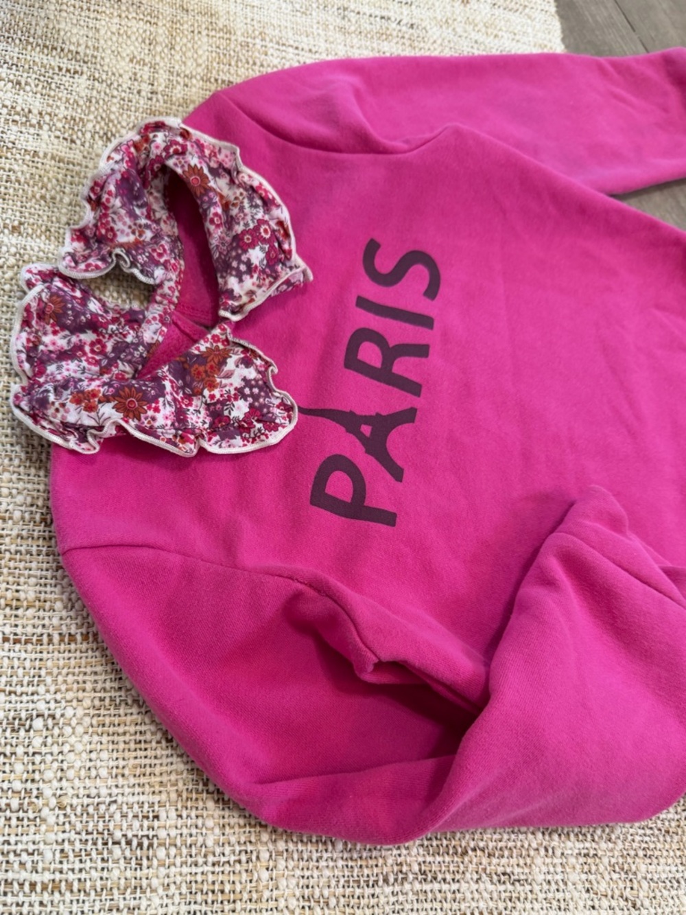 Garanimals Hot Pink Paris Pullover with Floral Ruffle Collar Little Girl Sz 5 - Picture 16 of 16